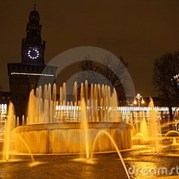 Milano, la fontana del castello sforzesco