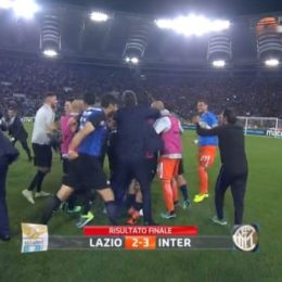 Lazio-Inter 2-3, esultanza finale