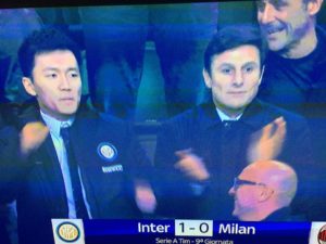 zanetti e steven in tribuna